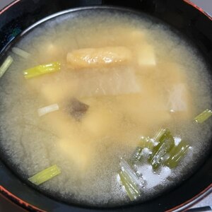 鴨肉とねぎのお味噌汁(^ー^)